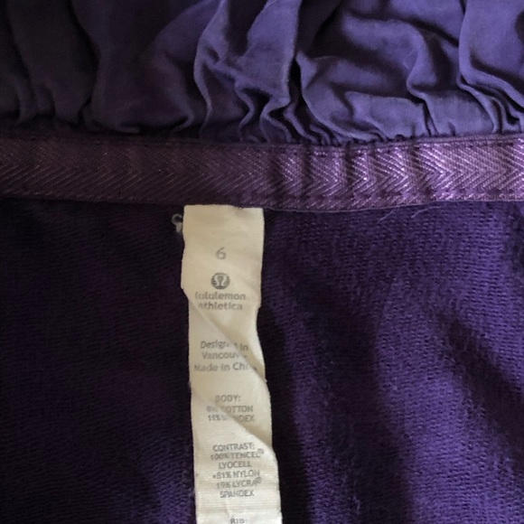 LULULEMON Scuba Zip Up Purple Jacket Ruffle Hoodie Sz 6 w/ Thumbholes - Picture 5 of 8